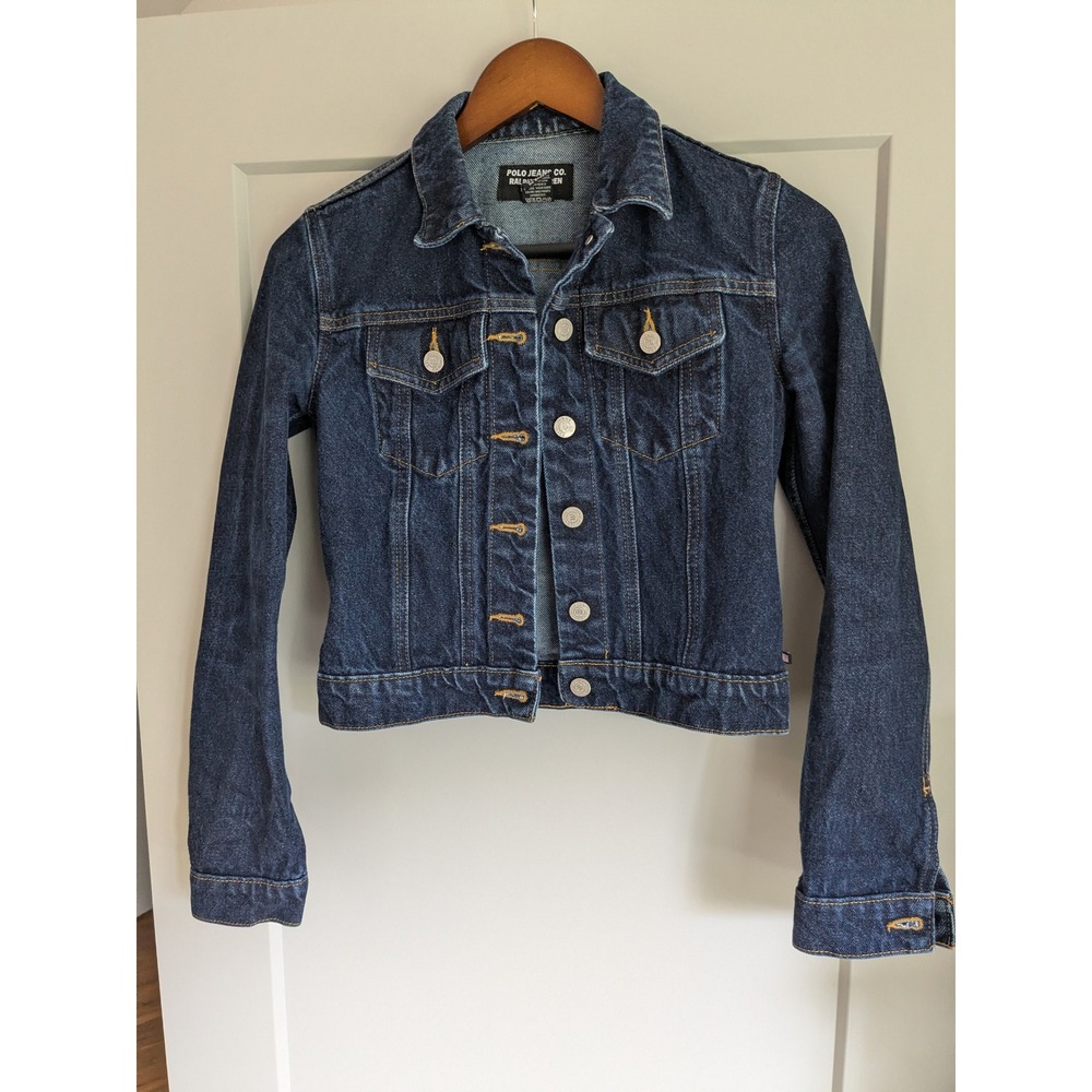 Polo Jeans Co Ralph Lauren Kids Dark Wash Denim Saturday Jacket XS 3825WW1775